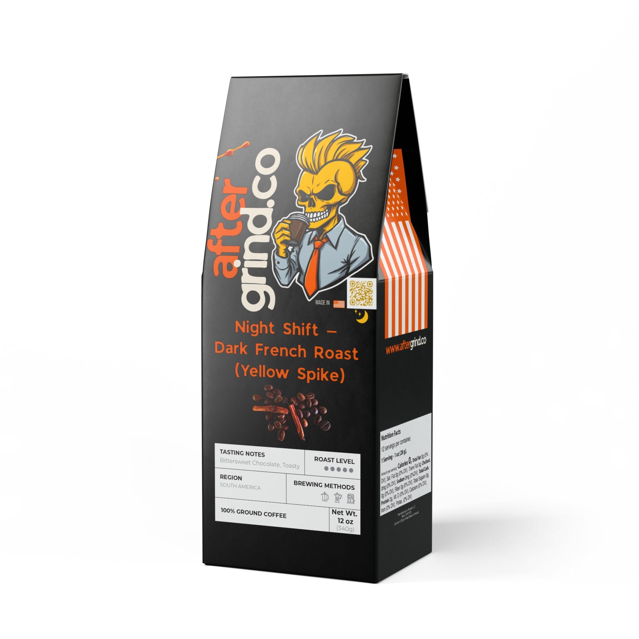🌙 AfterGrind – Night Shift (Dark French Roast) | Yellow Spike